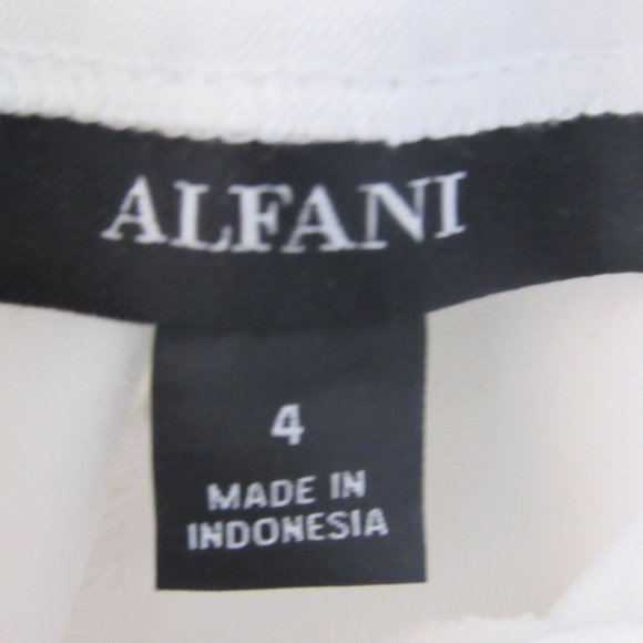 💞Alfani Womens Ruffled Slim Leg Ankle Pants White - Picture 9 of 12